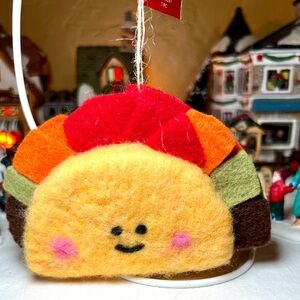 Happy Taco Felt Ornament Fun Novelty Mexican Food Taco Tuesday